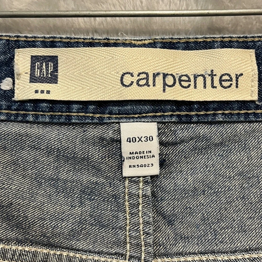 Vintage Gap Carpenter Jeans Mens 40x30 Blue Denim Utility Workwear Pants